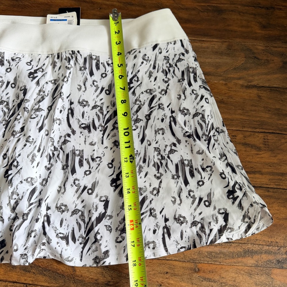 Puma Golf Womens White Black Animal Print Performance Skort XL Built-in Shorts - Picture 7 of 11